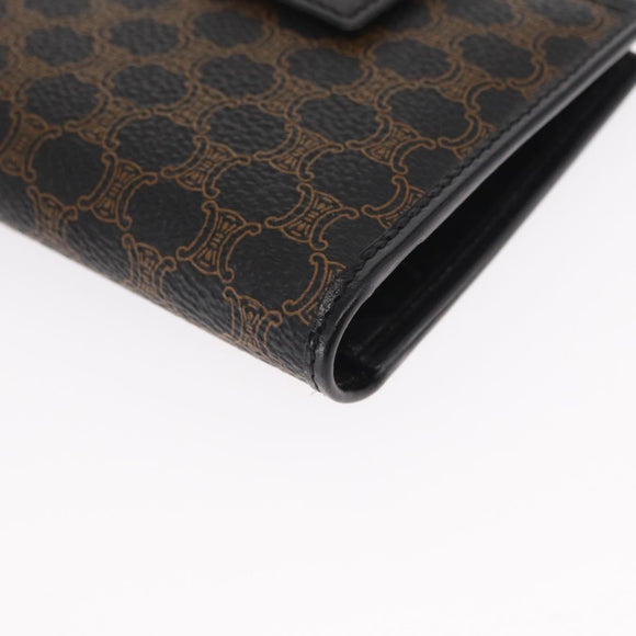 CELINE Macadam Canvas Wallet PVC Leather Black Auth 148550V