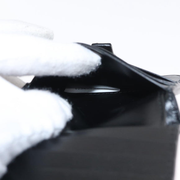 BOTTEGA VENETA INTRECCIATO Wallet Leather Black Silver Auth 148553SAM