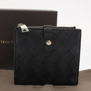 BOTTEGA VENETA INTRECCIATO Wallet Leather Black Silver Auth 148553SAM-13