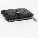 BOTTEGA VENETA INTRECCIATO Wallet Leather Black Silver Auth 148553SAM-6
