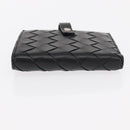 BOTTEGA VENETA INTRECCIATO Wallet Leather Black Silver Auth 148553SAM-7