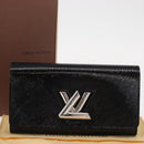 LOUIS VUITTON Epi Portefeuille Twist Wallet Black LV Auth 148555V-12