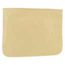 LOEWE Pouch Leather Beige Gold Auth 148556V-1