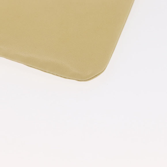 LOEWE Pouch Leather Beige Gold Auth 148556V