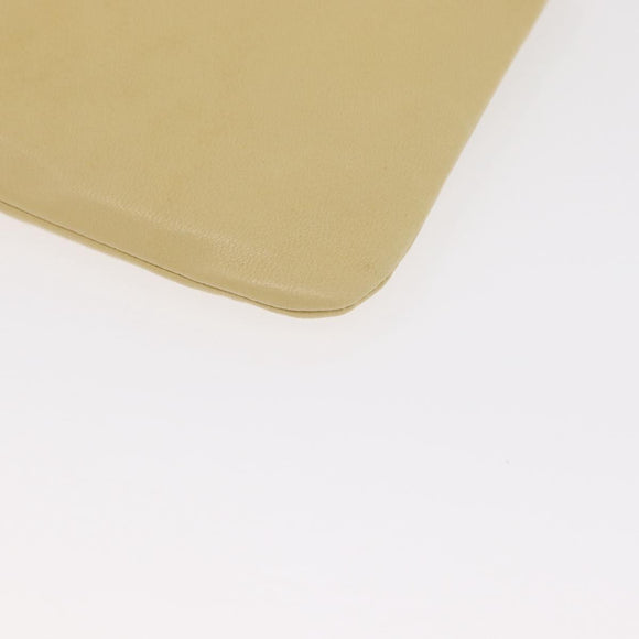 LOEWE Pouch Leather Beige Gold Auth 148556V