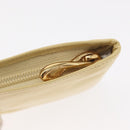 LOEWE Pouch Leather Beige Gold Auth 148556V-8