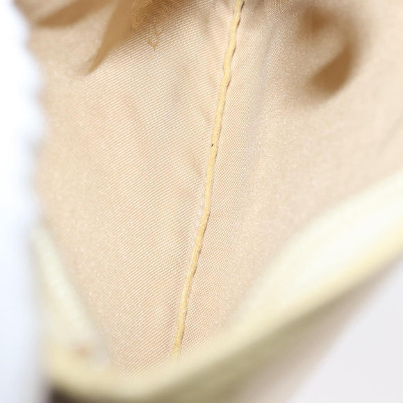 LOEWE Pouch Leather Beige Gold Auth 148556V