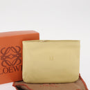 LOEWE Pouch Leather Beige Gold Auth 148556V-12
