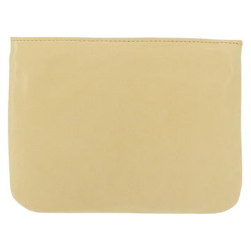 LOEWE Pouch Leather Beige Gold Auth 148556V - 0