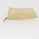 LOEWE Pouch Leather Beige Gold Auth 148556V-4