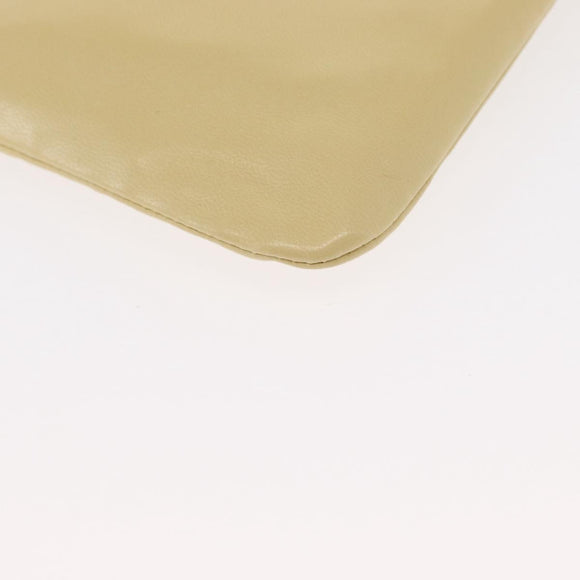 LOEWE Pouch Leather Beige Gold Auth 148556V