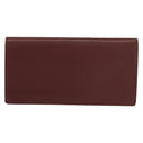 CARTIER Long Wallet Leather Bordeaux Gold Auth 148558V-3