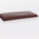 CARTIER Long Wallet Leather Bordeaux Gold Auth 148558V-6