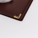 CARTIER Long Wallet Leather Bordeaux Gold Auth 148558V-8