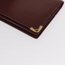 CARTIER Long Wallet Leather Bordeaux Gold Auth 148558V-9