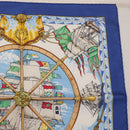 HERMES Carre 45 Scarf Silk Blue Auth 148560M-3
