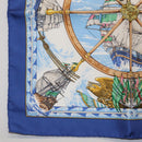HERMES Carre 45 Scarf Silk Blue Auth 148560M-4