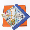 HERMES Carre 45 Scarf Silk Blue Auth 148560M-8