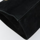 Salvatore Ferragamo Chain Gancini Shoulder Bag Suede Black Gold Auth 148567-11