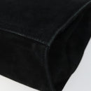 Salvatore Ferragamo Chain Gancini Shoulder Bag Suede Black Gold Auth 148567-12
