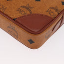 MCM Logogram Vicetos Clutch Bag PVC Leather Brown Gold Auth 148568V-14