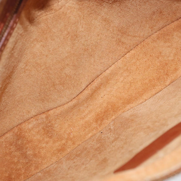 MCM Logogram Vicetos Clutch Bag PVC Leather Brown Gold Auth 148568V