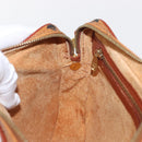 MCM Logogram Vicetos Clutch Bag PVC Leather Brown Gold Auth 148568V-19