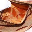 MCM Logogram Vicetos Clutch Bag PVC Leather Brown Gold Auth 148568V-11