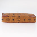 MCM Logogram Vicetos Clutch Bag PVC Leather Brown Gold Auth 148568V-5