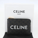 CELINE Macadam Canvas Coin Purse PVC Leather Black Gold Auth 148570M-19