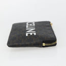 CELINE Macadam Canvas Coin Purse PVC Leather Black Gold Auth 148570M-6