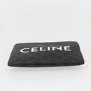 CELINE Macadam Canvas Coin Purse PVC Leather Black Gold Auth 148570M-8
