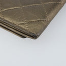 CHANEL Cambon Line Wallet Lamb Skin Brown CC Auth 148574A-16
