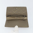 CHANEL Cambon Line Wallet Lamb Skin Brown CC Auth 148574-8
