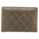 CHANEL Cambon Line Wallet Lamb Skin Brown CC Auth 148574-2