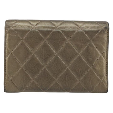 CHANEL Cambon Line Wallet Lamb Skin Brown CC Auth 148574 - 0