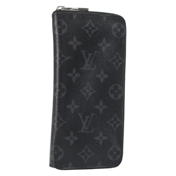LOUIS VUITTON Monogram Eclipse Zippy Wallet Vertical Wallet M62295 Auth 148576