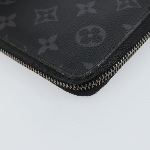 LOUIS VUITTON Monogram Eclipse Zippy Wallet Vertical Wallet M62295 Auth 148576