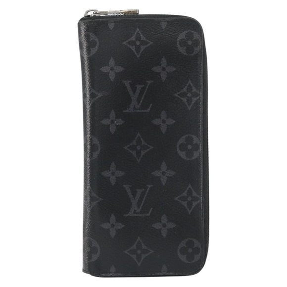 LOUIS VUITTON Monogram Eclipse Zippy Wallet Vertical Wallet M62295 Auth 148576