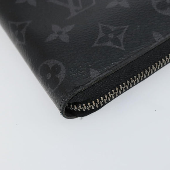 LOUIS VUITTON Monogram Eclipse Zippy Wallet Vertical Wallet M62295 Auth 148576