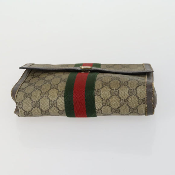 GUCCI GG Canvas Supreme clutch Tote Bag 4 Set Brown Beige Auth 148579