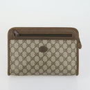 GUCCI GG Canvas Supreme clutch Tote Bag 4 Set Brown Beige Auth 148579-15