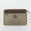 GUCCI GG Canvas Supreme clutch Tote Bag 4 Set Brown Beige Auth 148579-21