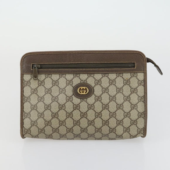 GUCCI GG Canvas Supreme clutch Tote Bag 4 Set Brown Beige Auth 148579