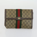 GUCCI GG Canvas Supreme clutch Tote Bag 4 Set Brown Beige Auth 148579-9