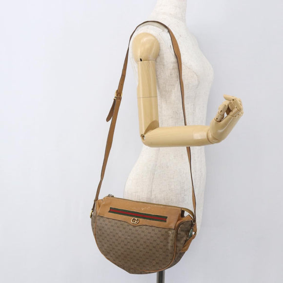 GUCCI Micro GG Supreme Web Sherry Line Bag PVC Beige 001 58 0918 Auth 148581