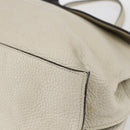 GUCCI Hand Bag Leather 2way White Silver 370830 Auth 148582-12