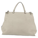 GUCCI Hand Bag Leather 2way White Silver 370830 Auth 148582-3