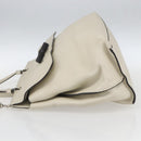 GUCCI Hand Bag Leather 2way White Silver 370830 Auth 148582-4