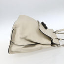 GUCCI Hand Bag Leather 2way White Silver 370830 Auth 148582-5